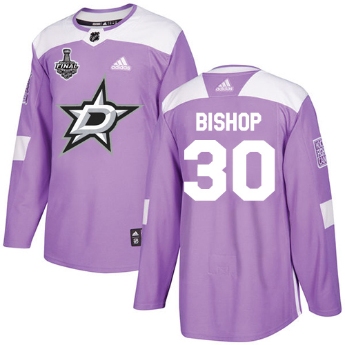 Adidas Men Dallas Stars #30 Ben Bishop Purple Authentic Fights Cancer 2020 Stanley Cup Final Stitched NHL Jersey->dallas stars->NHL Jersey